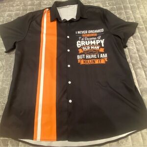 Source Unknown Black Shirt with Orange Stripe